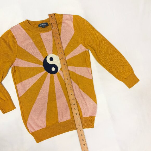 Modcloth yin yang 3/4 sleeve mustard sweater size Small - Picture 5 of 5